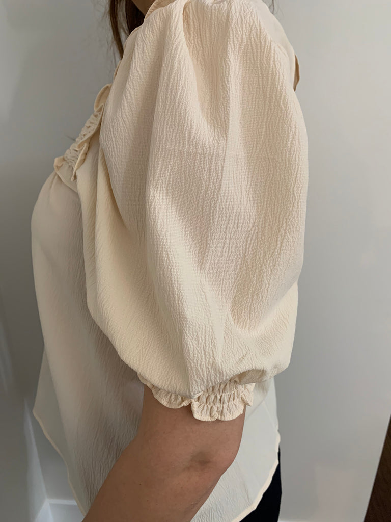 The Buttercream Smocked Top