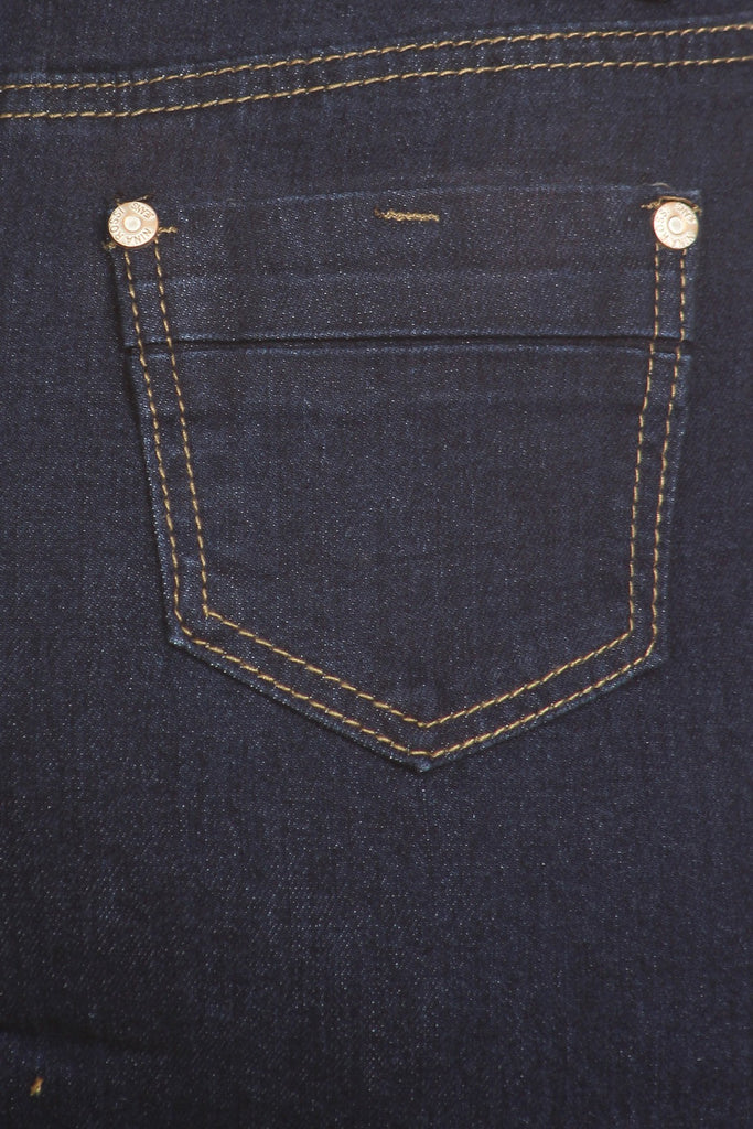 Solid Denim Skirt Knee Length