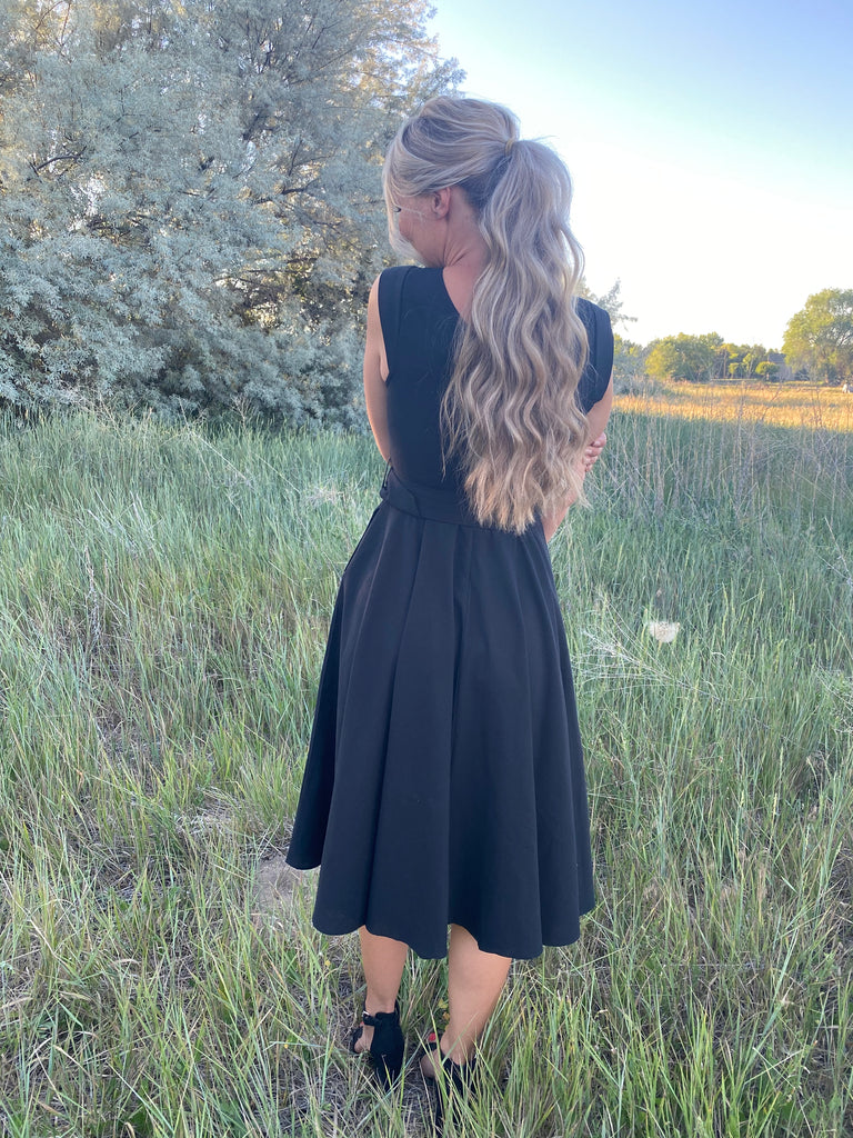 Tiffany Flare Dress in Black