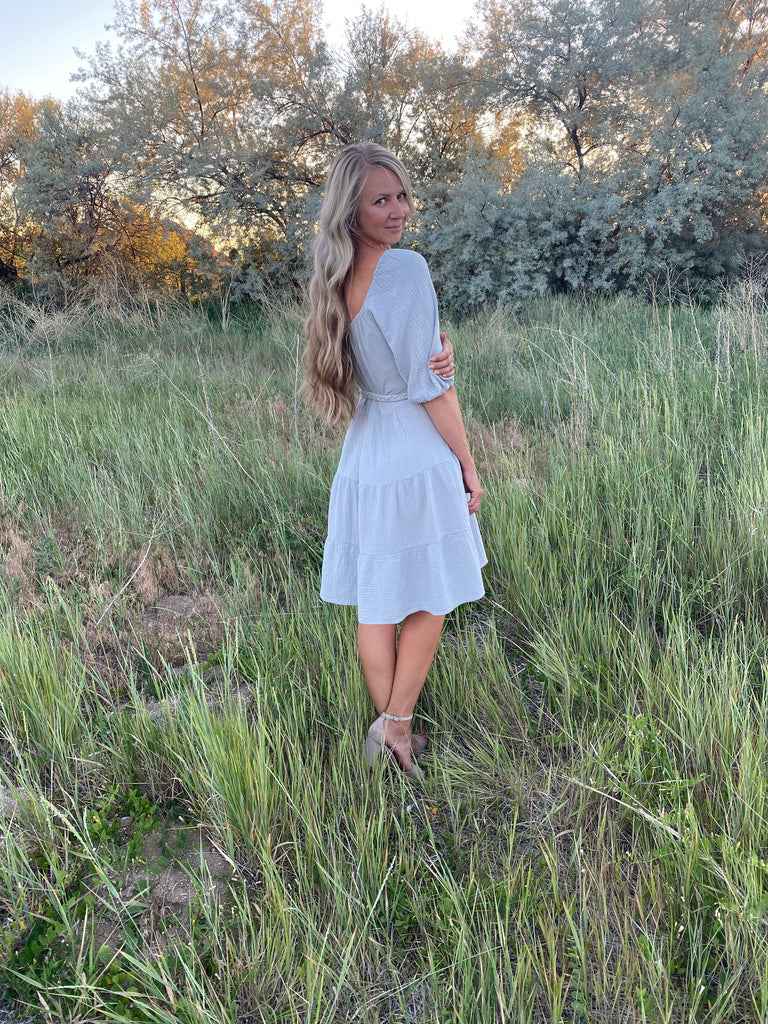 Tessa Dress in Pastel Blue