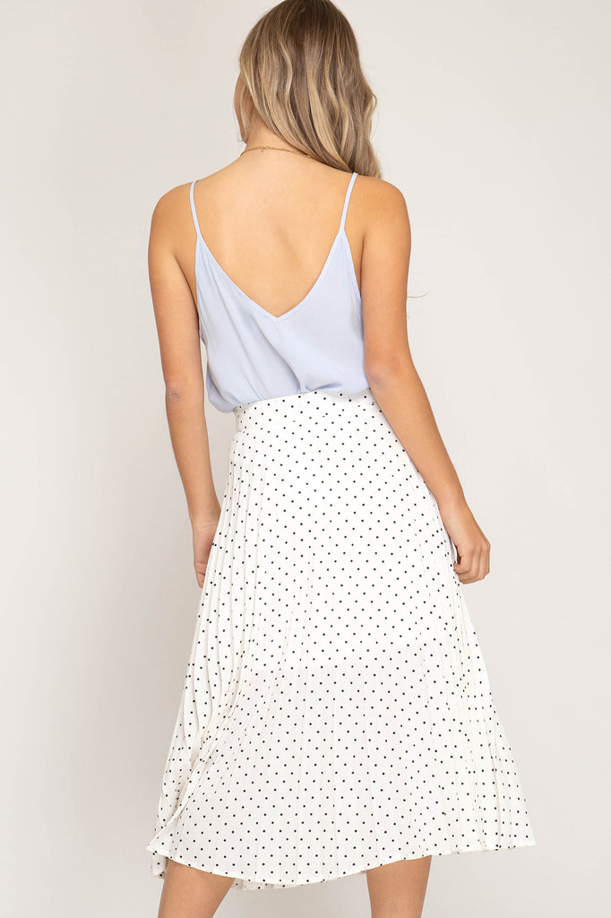 The Polka Midi Skirt in Ivory