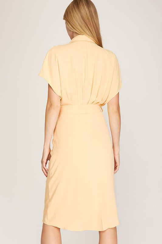 Danielle Ruched Dress in Buttercream